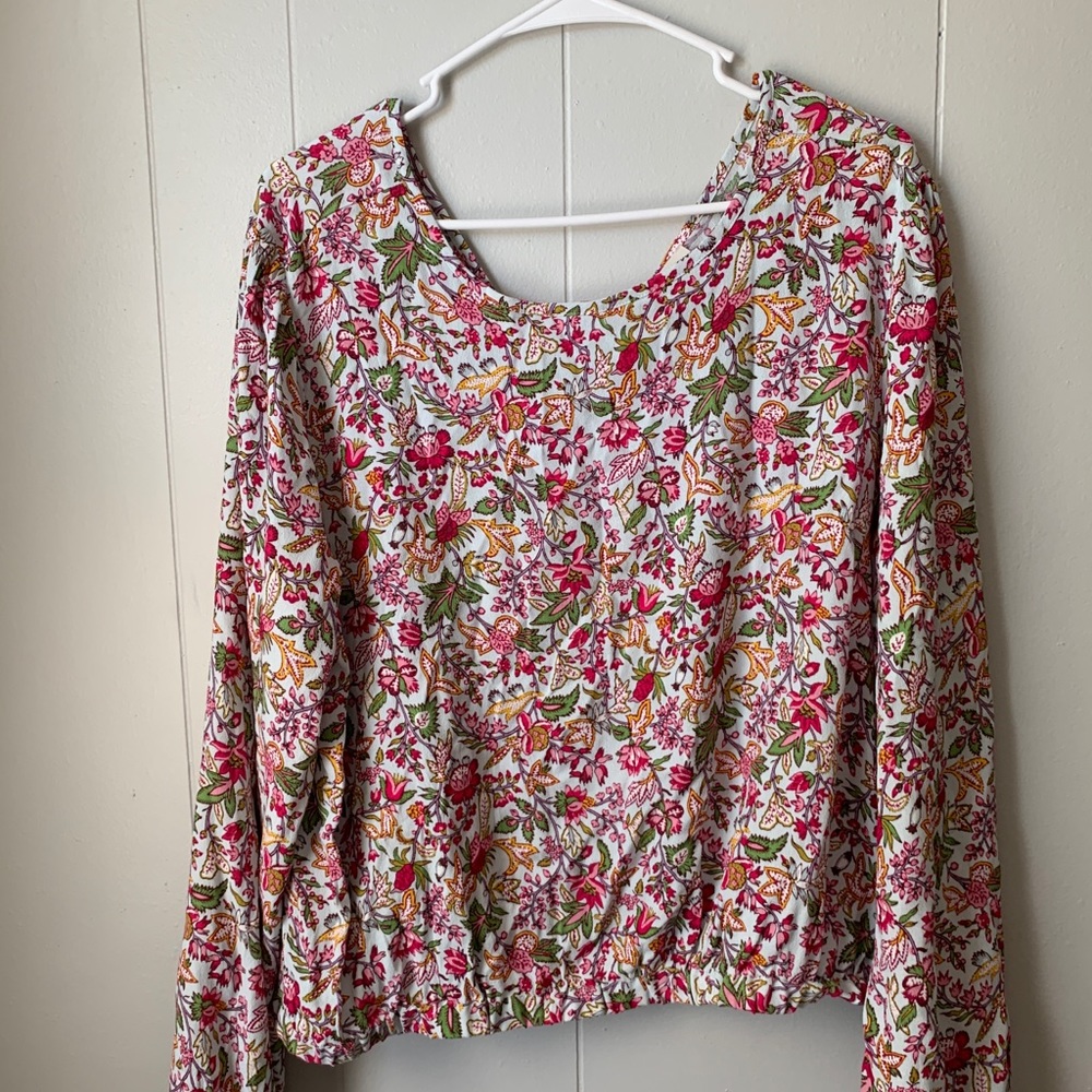 NWOT Loft Crop Floral Top *XL*